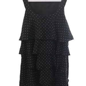 Chic Black Polka Dot Tiered Tank Top